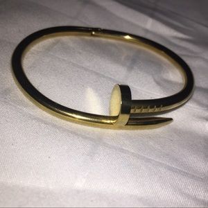 Gold Nail Cuff Bangle Bracelet 18cm